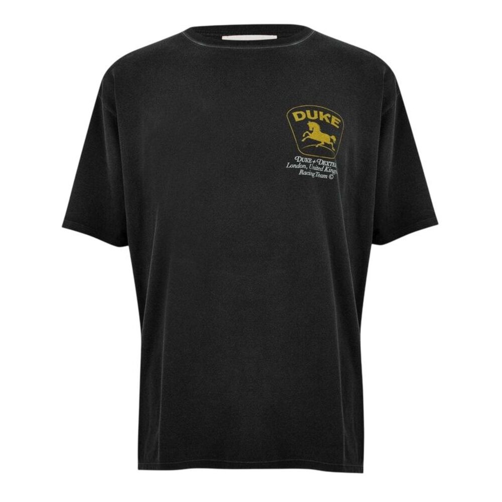 Duke Mens Back Print Oversized T-Shirt / Black/Yellow